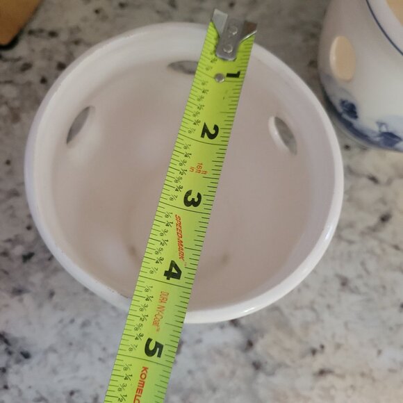 Set Of 2 Ceramic Dutch Delft Windmill Candle Holders Cutouts Blue & White - Picture 11 of 13